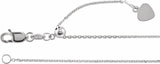 14K White Gold 1 mm Adjustable Cable 16-22" Chain