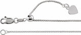 14K White Gold 1 mm Adjustable Wheat 16-22" Chain