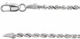 14K White Gold  1.8 mm Diamond-Cut Rope 16" Chain