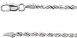 14K White  1.8 mm Diamond-Cut Rope 20" Chain