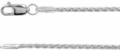 14K White Gold 1.25 mm Wheat 7" Chain