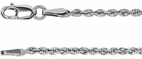 14K White Gold 1.85 mm Rope 24" Chain