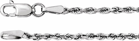 14K White  1.8 mm Diamond-Cut Rope 20" Chain