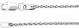 14K White Gold 1.25 mm Wheat 20" Chain