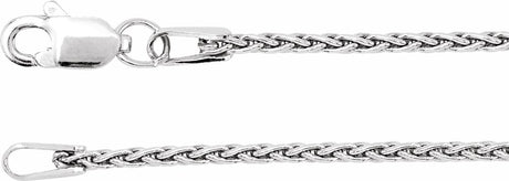 14K White Gold 1.25 mm Wheat 24" Chain