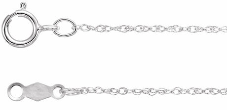 10K White Gold .85 mm Rope 18" Chain 
