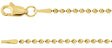 14K Yellow Gold 1.5 mm Hollow Bead 20" Chain