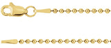 14K Yellow Gold 1.5 mm Hollow Bead 7" Chain
