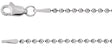 Rhodium-Plated Sterling Silver 1.5 mm Hollow Bead 24" Chain