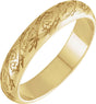 14K Yellow Gold 4 mm Sculptural Half Round Band Size 7.5