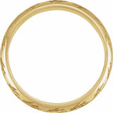 14K Yellow Gold 4 mm Sculptural Half Round Band Size 7.5