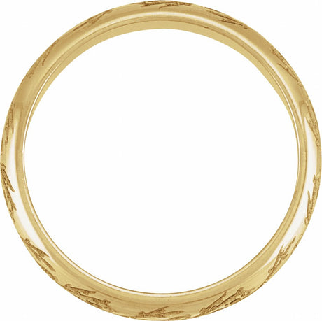 14K Yellow Gold 4 mm Sculptural Half Round Band Size 7.5
