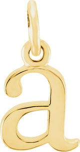 14K Yellow Lowercase Initial A Pendant