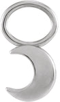 Sterling Silver 5 mm Moon Hoop Dangle