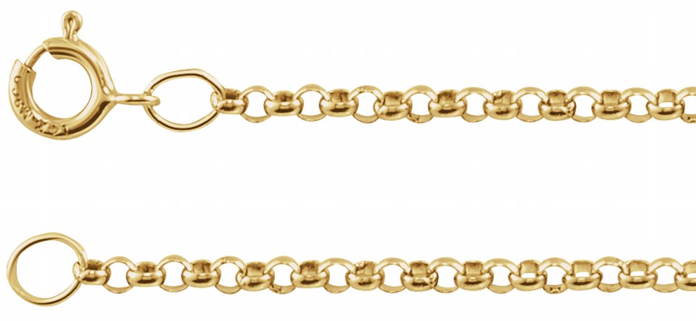 14K Yellow Gold-Filled 1.5 mm Rolo 7" Chain