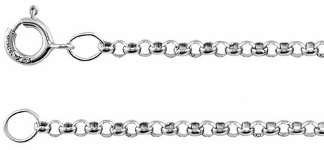 14K White Gold 1.5 mm Rolo 16" Chain