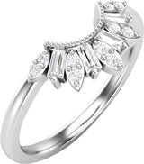 14K White Gold 1/5 CTW Natural Diamond Contour Band