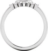 14K White Gold 1/5 CTW Natural Diamond Contour Band
