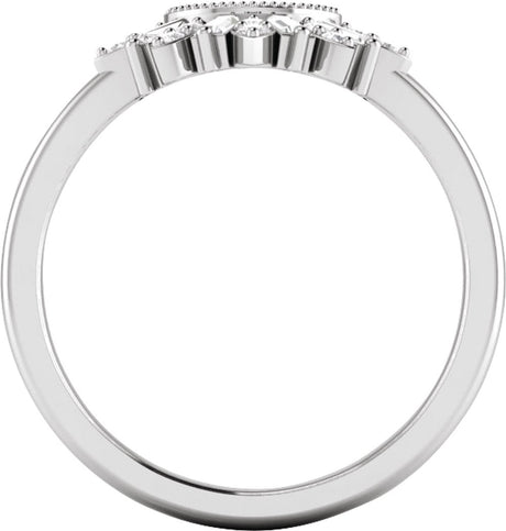 14K White Gold 1/5 CTW Natural Diamond Contour Band