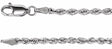 14K White Gold 2.5 mm Rope 18" Chain