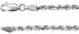 14K White Gold 2.8 mm Diamond-Cut Rope 24" Chain
