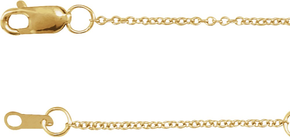 14K Yellow 1 mm Adjustable Cable 18-20" Chain