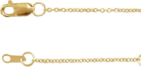 14K Yellow Gold 1 mm Adjustable Cable 6 1/2-7 1/2" Chain