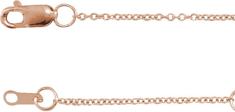 14K Rose Gold 1 mm Adjustable Cable 16-18" Chain