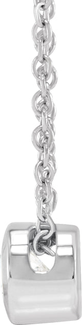 14K White Gold 1/4 CT Lab-Grown Diamond Solitaire 16-18" Necklace