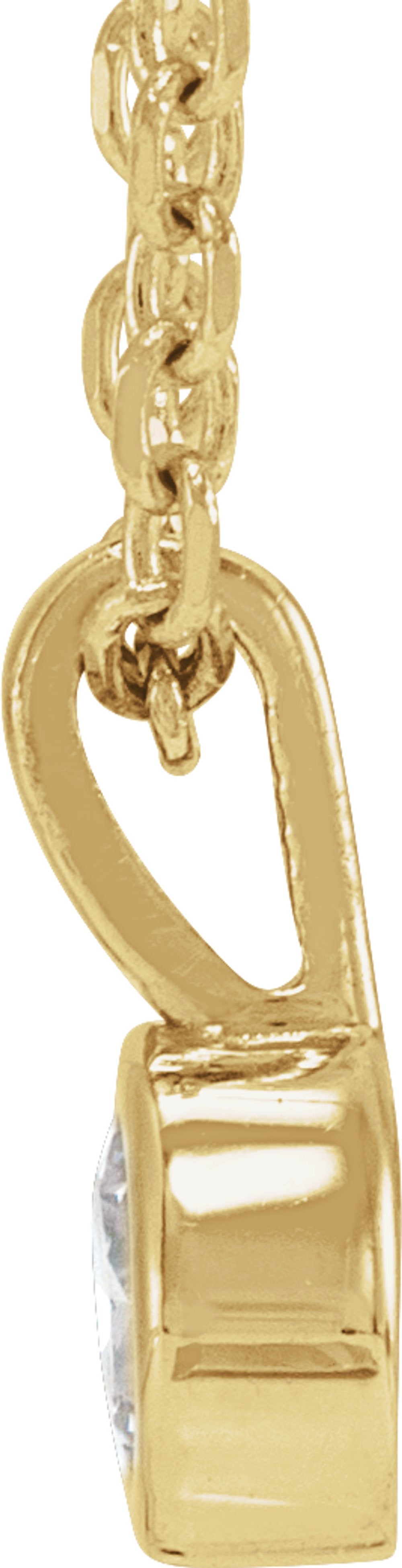 14K Yellow 1/10 CT Natural Diamond Bezel-Set Solitaire 16-18" Necklace