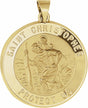 14K Yellow 25 mm Hollow Round St. Christopher Medal