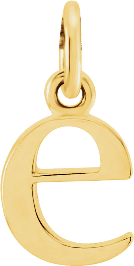 14K Yellow Lowercase Initial E Charm/Pendant