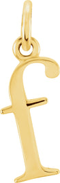 14K Yellow Lowercase Initial F Pendant