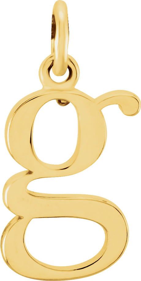 14K Yellow Lowercase Initial G Pendant