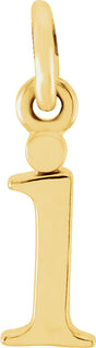 14K Yellow Lowercase Initial I Pendant