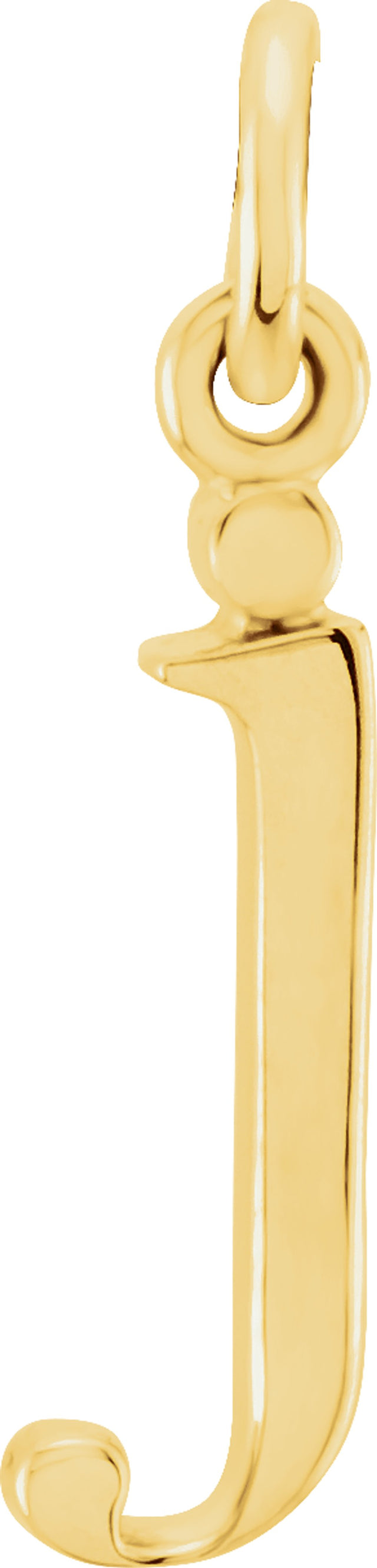 14K Yellow Lowercase Initial J Pendant