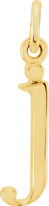 14K Yellow Gold Lowercase Initial j Charm/Pendant