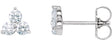 14K White Gold 1/3 CTW Natural Diamond Three-Stone Stud Earrings