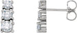 14K White Gold 7/8 CTW Natural Diamond Three-Stone Earrings  