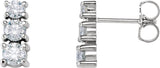 14K White Gold 7/8 CTW Natural Diamond Three-Stone Earrings  