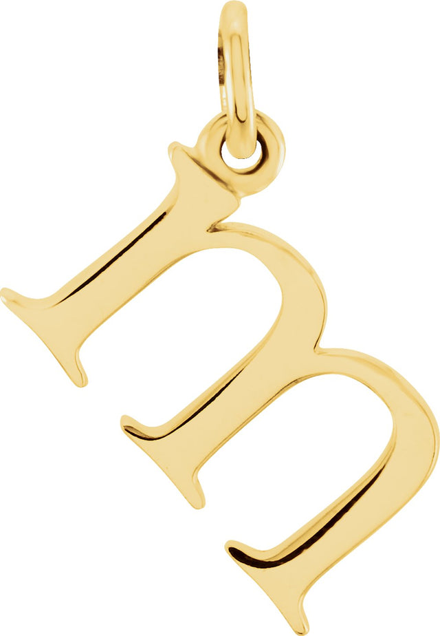 14K Yellow Gold Lowercase Initial m Charm/Pendant