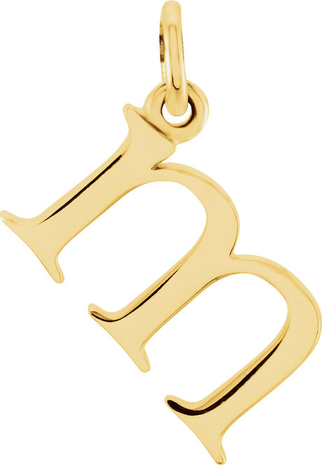 14K Yellow Gold Lowercase Initial m Charm/Pendant