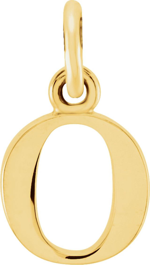 14K Yellow Gold Lowercase Initial o Charm/Pendant