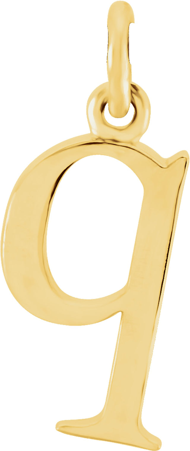 14K Yellow Gold Lowercase Initial q Charm/Pendant
