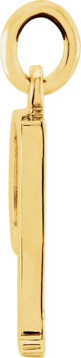 14K Yellow Gold Lowercase Initial q Charm/Pendant