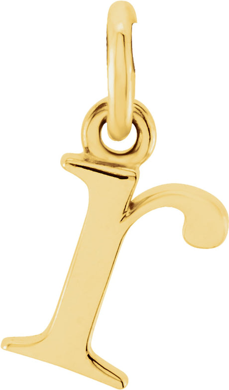 14K Yellow Lowercase Initial R Pendant