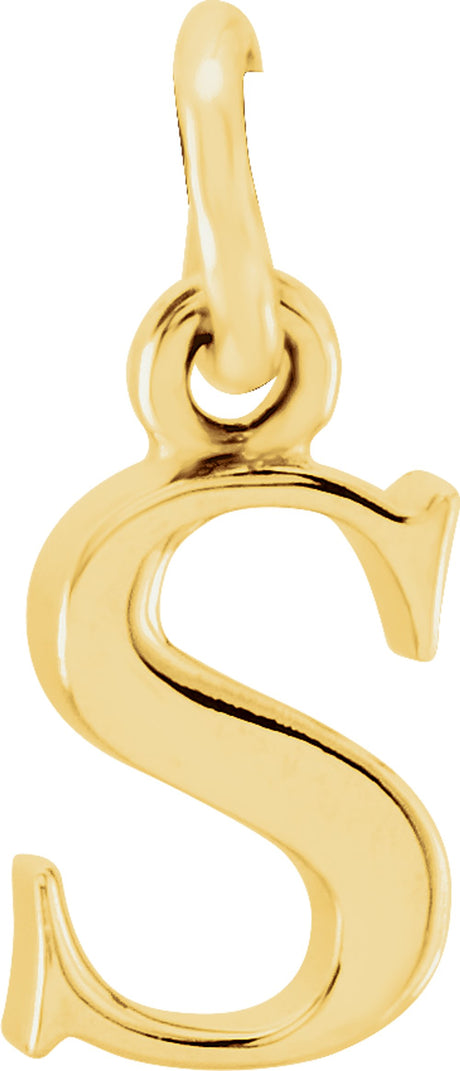 14K Yellow Lowercase Initial S Pendant