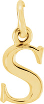 14K Yellow Lowercase Initial S Pendant