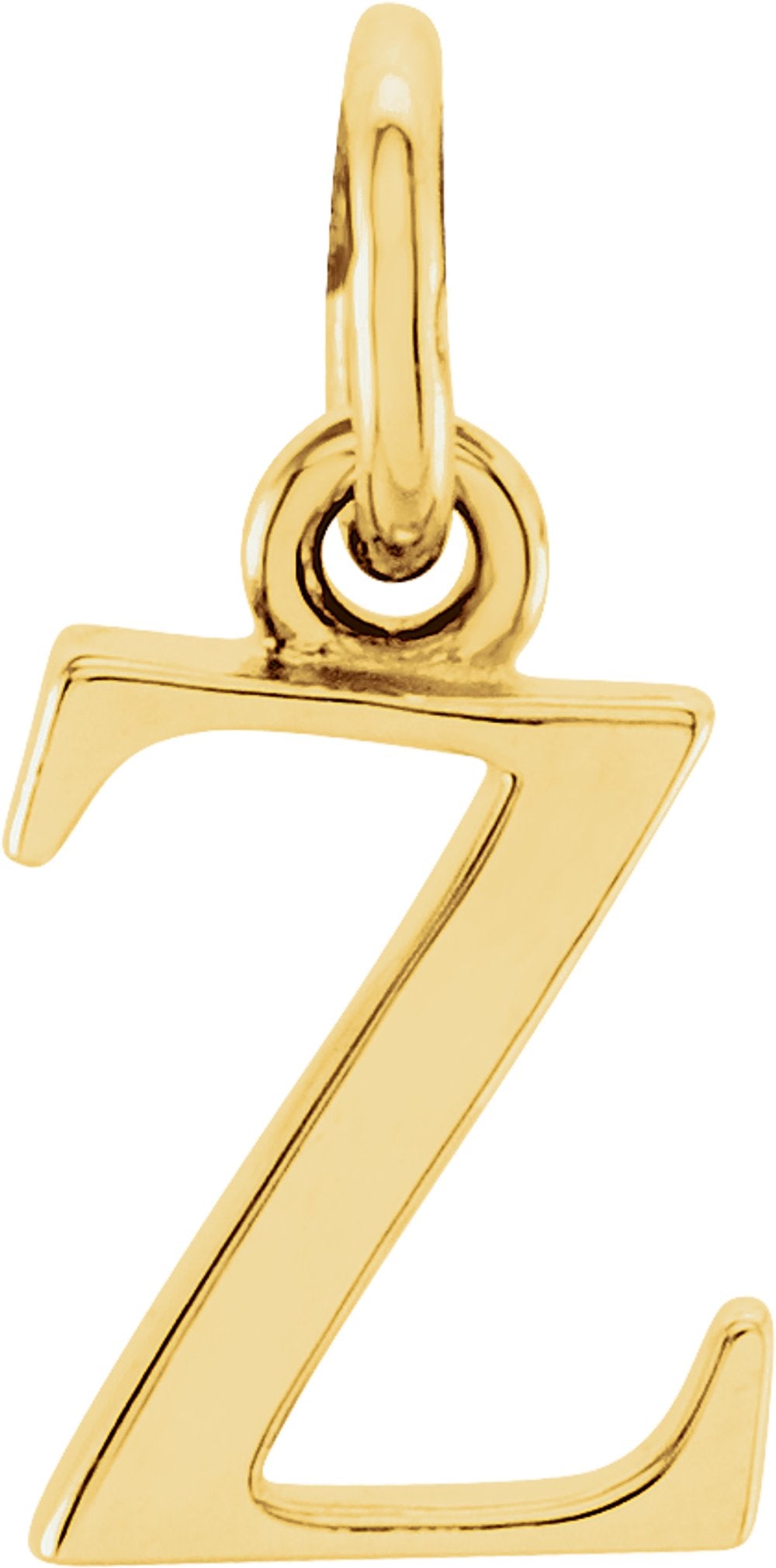 14K Yellow Lowercase Initial Z Pendant