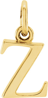 14K Yellow Lowercase Initial Z Pendant